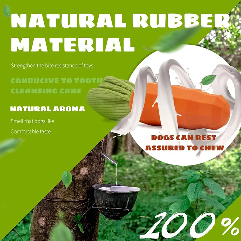 Dog Chew Toys Natural Rubber Carrot Milk-Flavored Pet Squeaky Toys for Aggressive Chewers Dog Teeth Cleaning