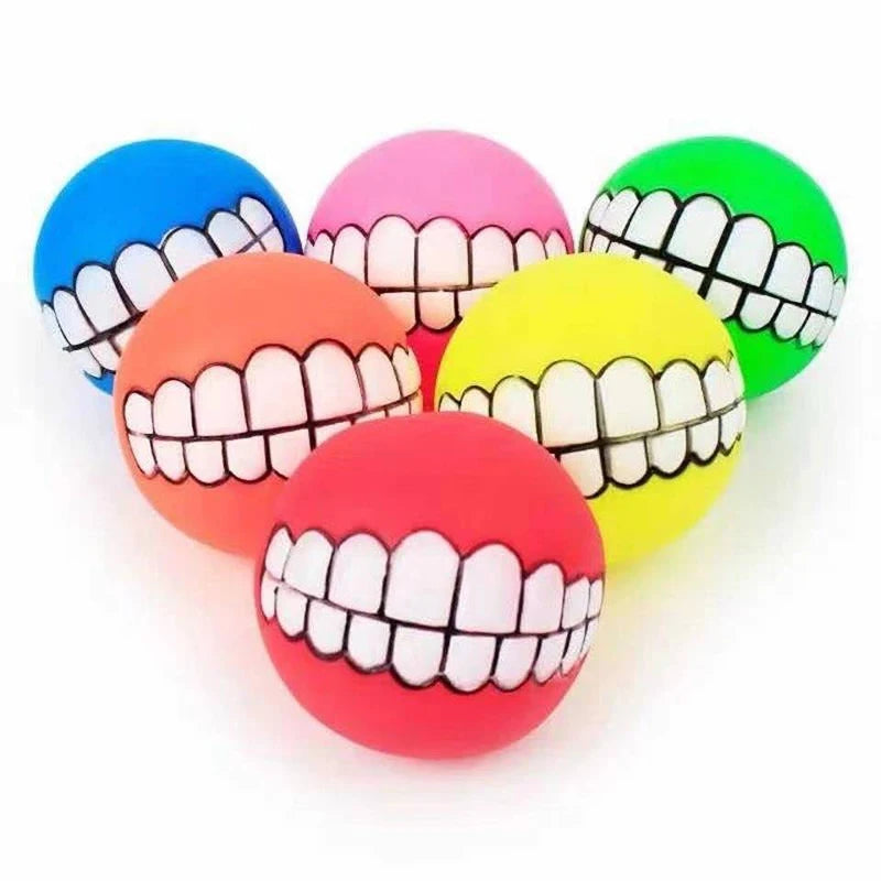 1Pc Rubber Dog Toys Squeaky Cleaning Tooth Dog Chew Toy Small Puppy Toys Ball Bite Resistant Pet Supplies Petshop Diameter 7Cm