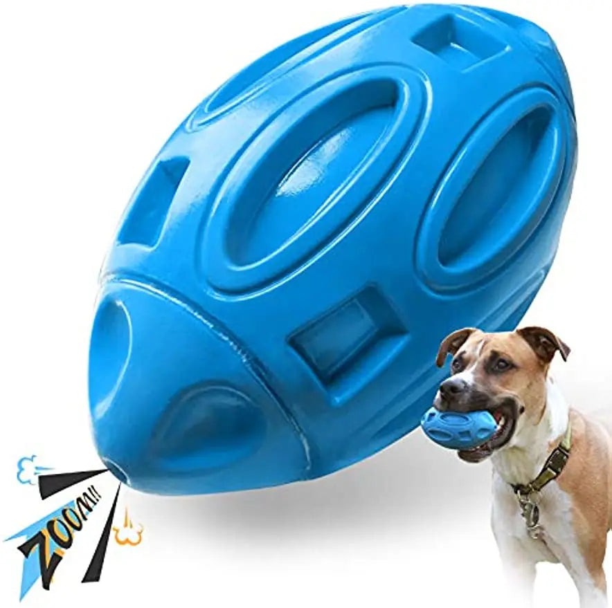 Squeaky Dog Toys for Aggressive Chewers Rubber Puppy Chew Ball Teeth Grinding Cleaning Durable Pet Toy for Medium Large Breed