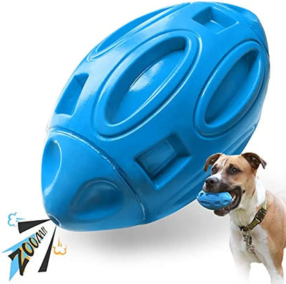 Squeaky Dog Toys for Aggressive Chewers Rubber Puppy Chew Ball Teeth Grinding Cleaning Durable Pet Toy for Medium Large Breed